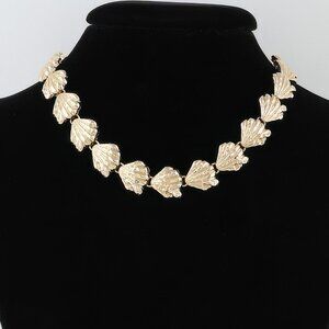 Hammered Sea Shell Charm Necklace